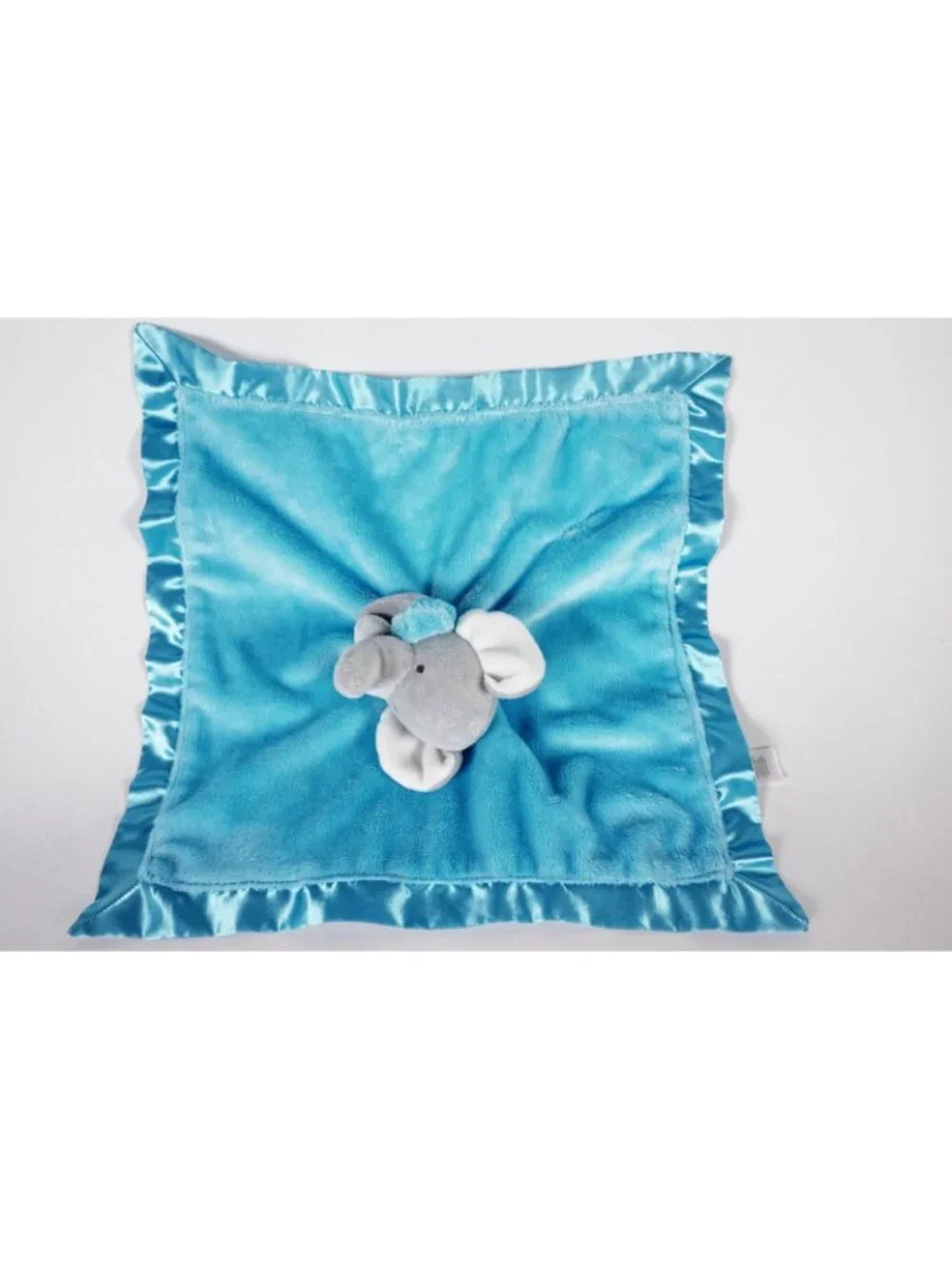 Carter's Elephant Lovey Blue Baby Security Blanket Plush Satin 2014